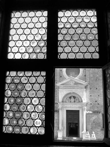 From within the Palazzo Ducale-looking out on the church of San Francesco