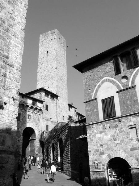 San Gimignano-the main towers towards the center of this medieval city.