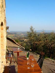up on the hill, outside the wall of the ancient San Gimignano
