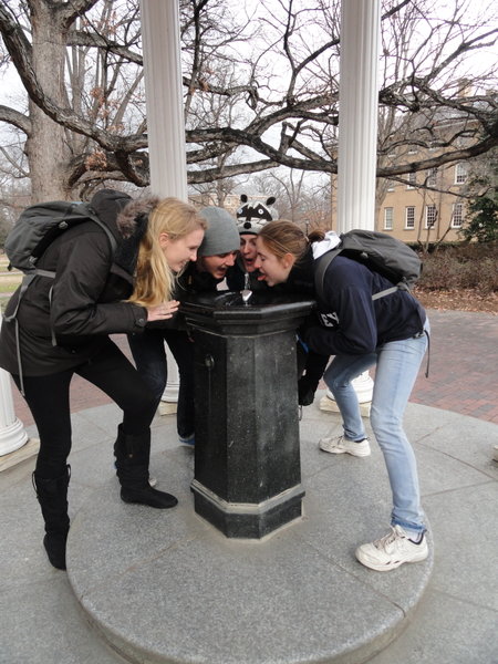 The famous 'fountain' of North Carolina University