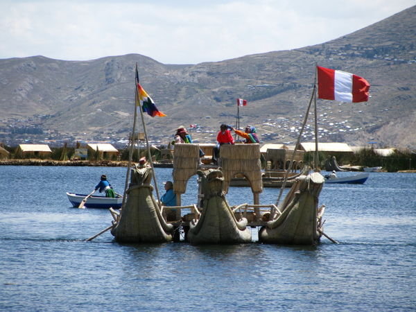 One of the Reed boats near the floating islands.