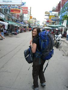 Heading up the legendary backpacker haven - Khaosan Road