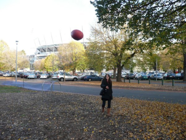Bex is a natural with the footy!