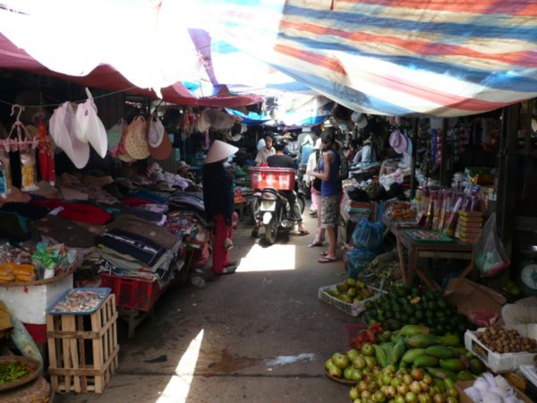 Market in Hoi An - Notice the motorbike!! 