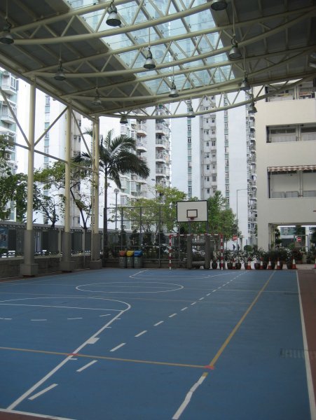 Basketball court next to the undercover playground.