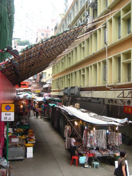 A market street in Wan Chai