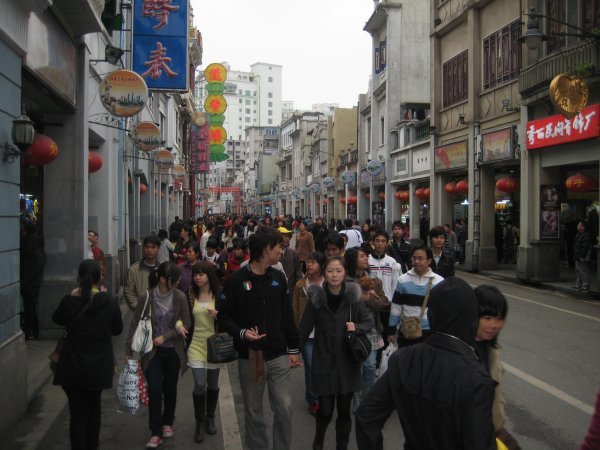 A busy shopping street