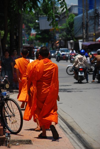 Monks wandering around