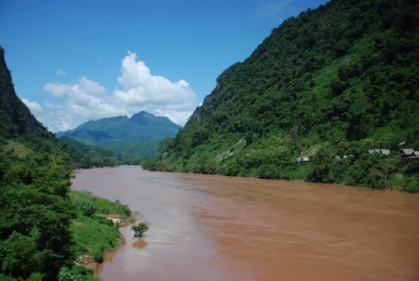 Views from the main (only) bridge in Nong Khiaw