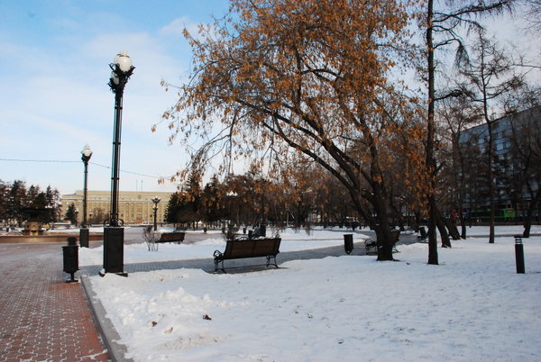 The snowy square