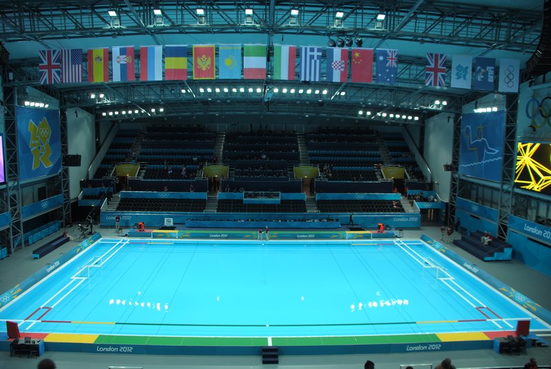 Inside the water polo arena