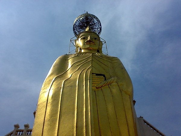 Looking up at the Standing Buddha