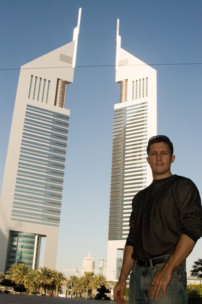 Taking in the Emirates towers