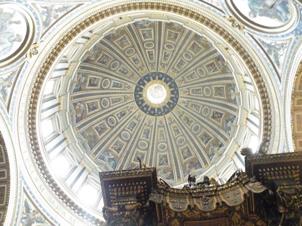 Looking up at the dome of Basilica