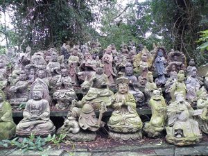 Collection of garden statues