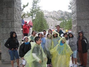 Raining at Mt Rushmore