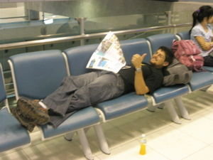 Camped out in the Bangkok Airport...