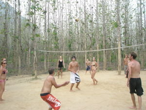 A friendly game of volleyball...