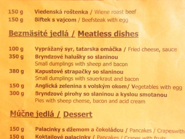 'Meatless dishes'