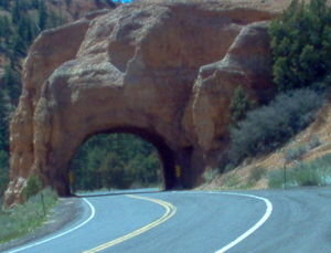 A tunnel on the way to Zion National Park