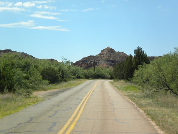 Road through Palo Duro Canyon State Park