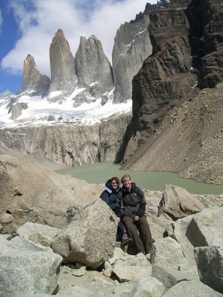 Posing in front of the Torres Del Paine