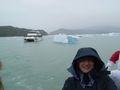 Bridget looking cold on Lake Argentina.