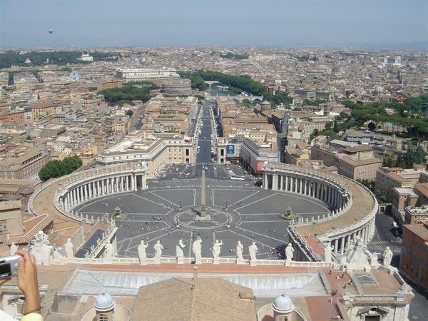 View of the square from the top of San Pietro