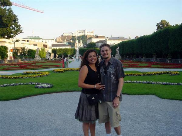 Mirabell Gardens with the castle in the background