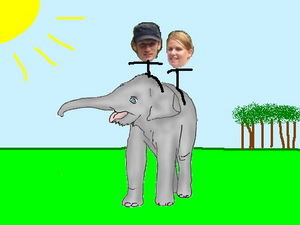 Us on an elephant