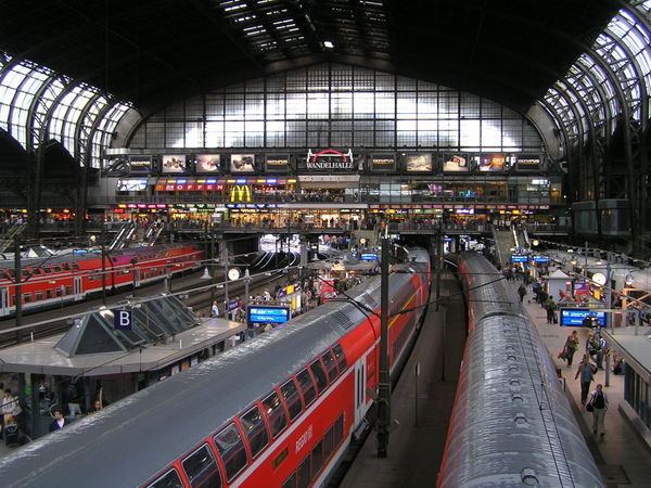 Inside the Hauptbahnhof (main station)