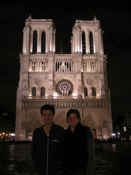 Us at Notre Dame at night