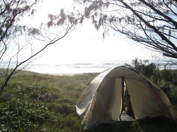 Beach camping