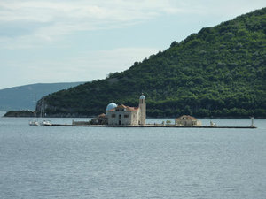 Church located in the middle of Kotor Bay
