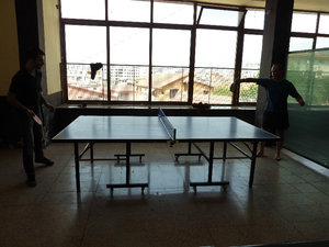 Playing table tennis with my Albanian Friends