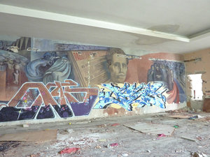 The mural found in old communist factory