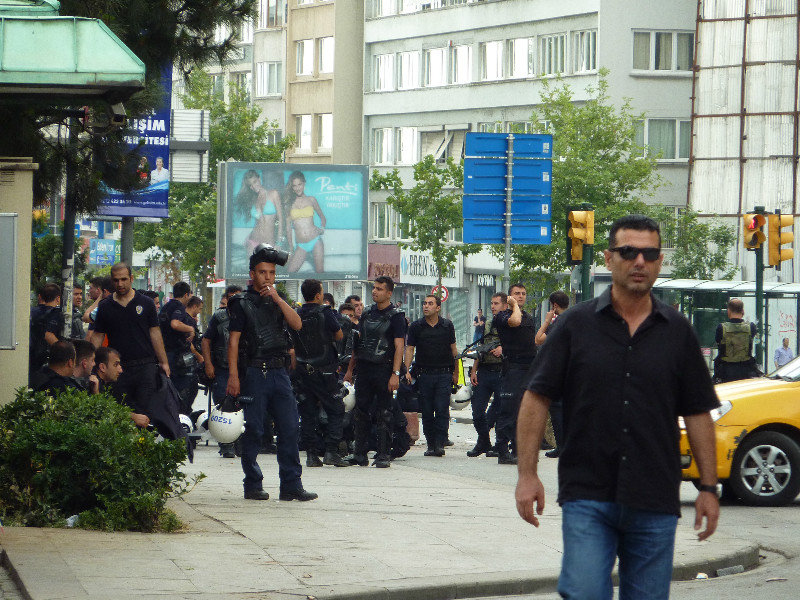 Turkish police during the demonstrations