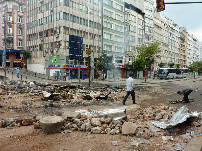 Damage caused by the riots in Istanbul