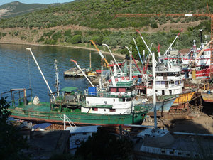 Fishing vessels being maintained