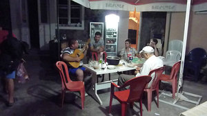 Ukranians playing traditional music at the Hostel