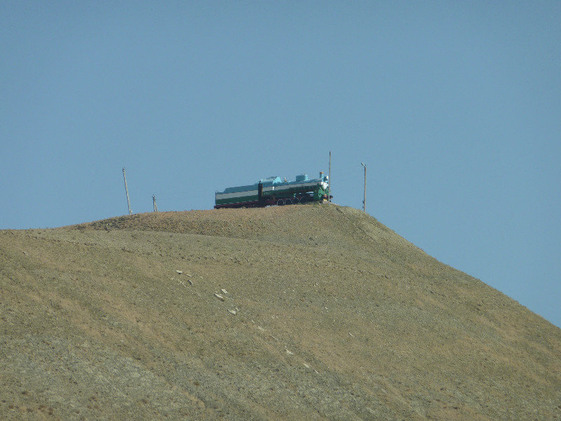 Train on top of the mountain