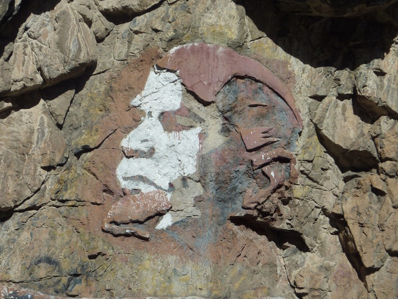 Lenin engraved into the Mountain side
