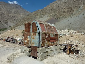 Tajiki toilet made from old Soviet vehicle