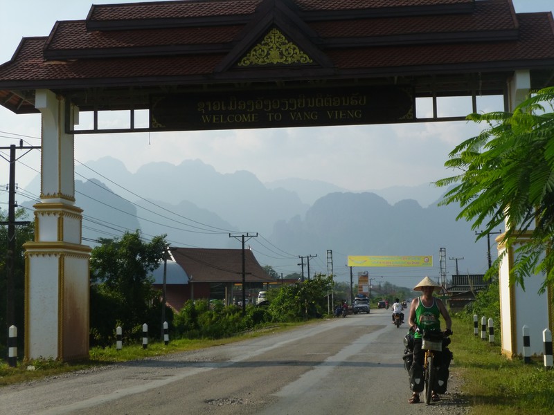 At the entrance to Vang Vieng