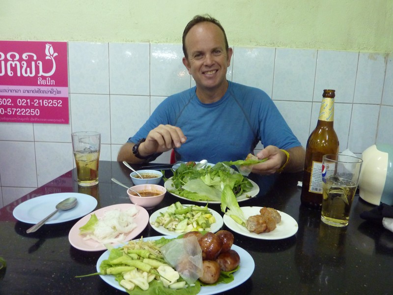 Enjoying Vietnamese food in Laos