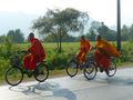 Monks going about their daily business