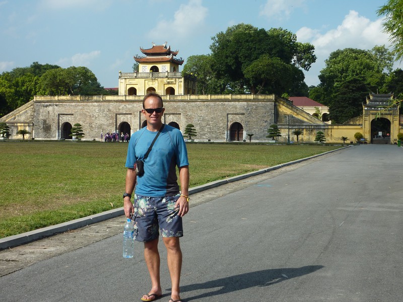Visiting the citadel in Hanoi