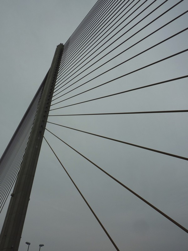 Crossing the bridge to Halong city