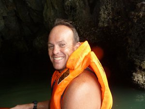 Canoeing inside the caves