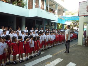 Parade training at Supawan school
